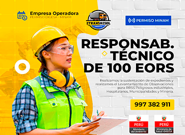 Responsable Técnico de 100 EORS empresas operadoras de residuos sólidos